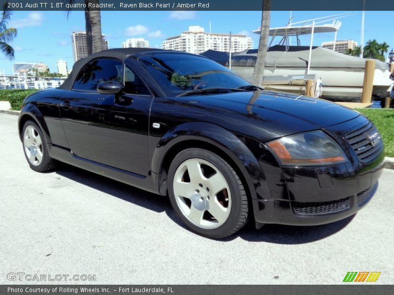 Raven Black Pearl / Amber Red 2001 Audi TT 1.8T quattro Roadster