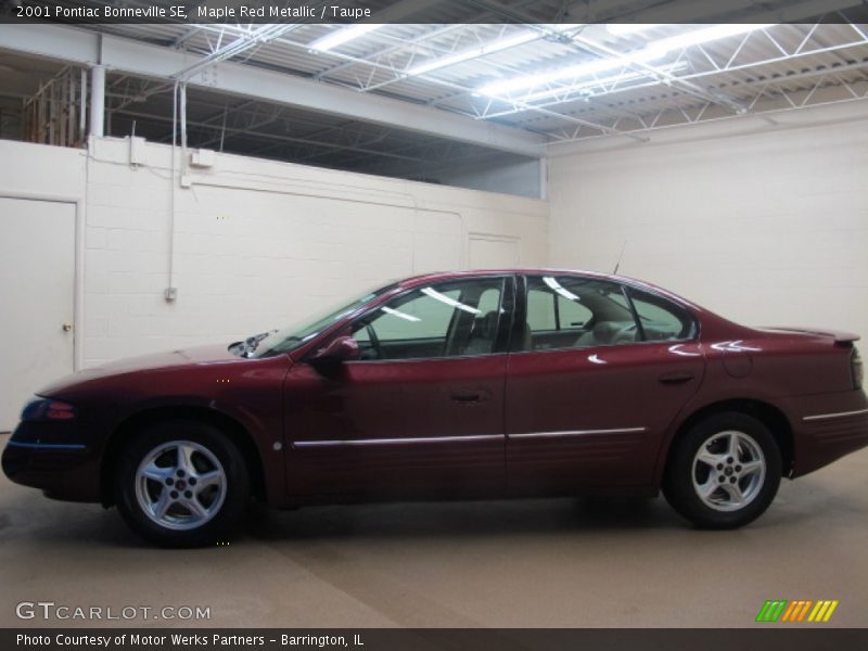 Maple Red Metallic / Taupe 2001 Pontiac Bonneville SE