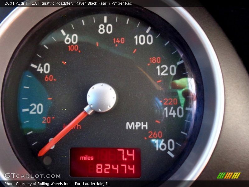 Raven Black Pearl / Amber Red 2001 Audi TT 1.8T quattro Roadster
