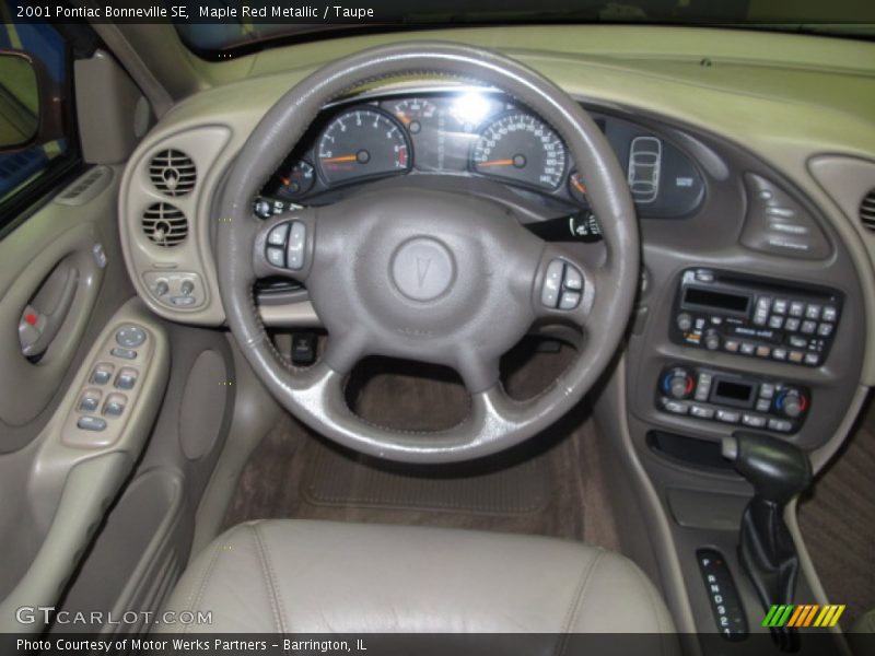 Maple Red Metallic / Taupe 2001 Pontiac Bonneville SE