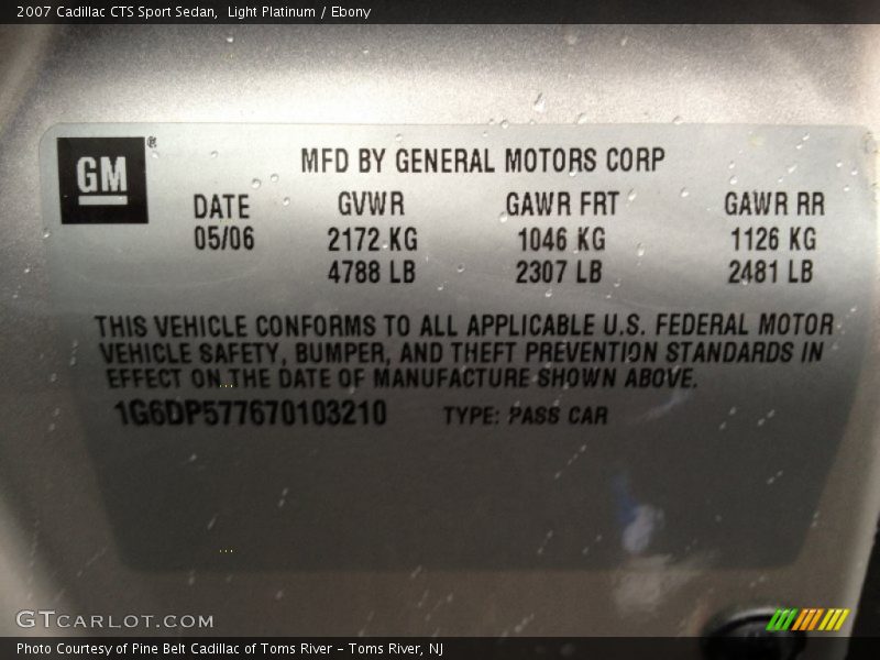 Light Platinum / Ebony 2007 Cadillac CTS Sport Sedan
