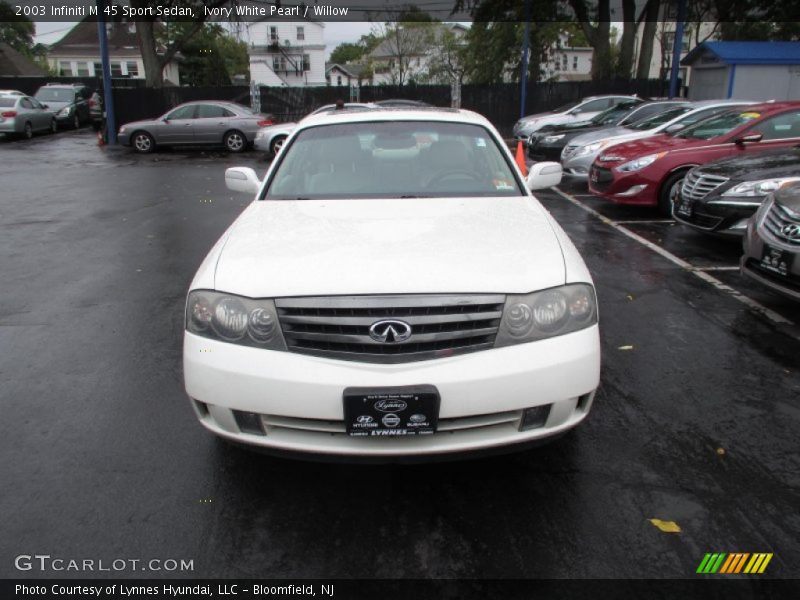 Ivory White Pearl / Willow 2003 Infiniti M 45 Sport Sedan