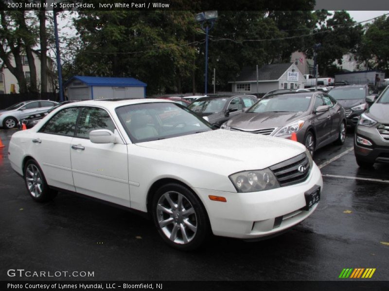 Ivory White Pearl / Willow 2003 Infiniti M 45 Sport Sedan
