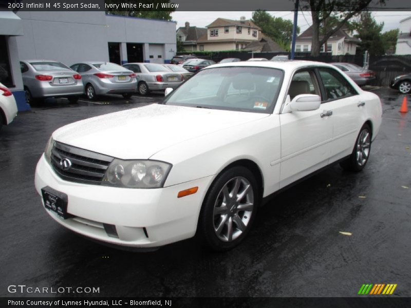 Ivory White Pearl / Willow 2003 Infiniti M 45 Sport Sedan