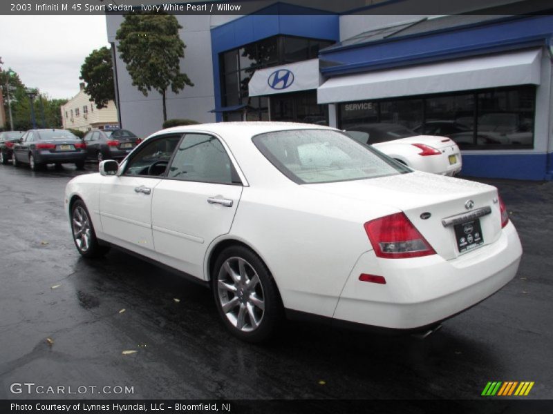 Ivory White Pearl / Willow 2003 Infiniti M 45 Sport Sedan