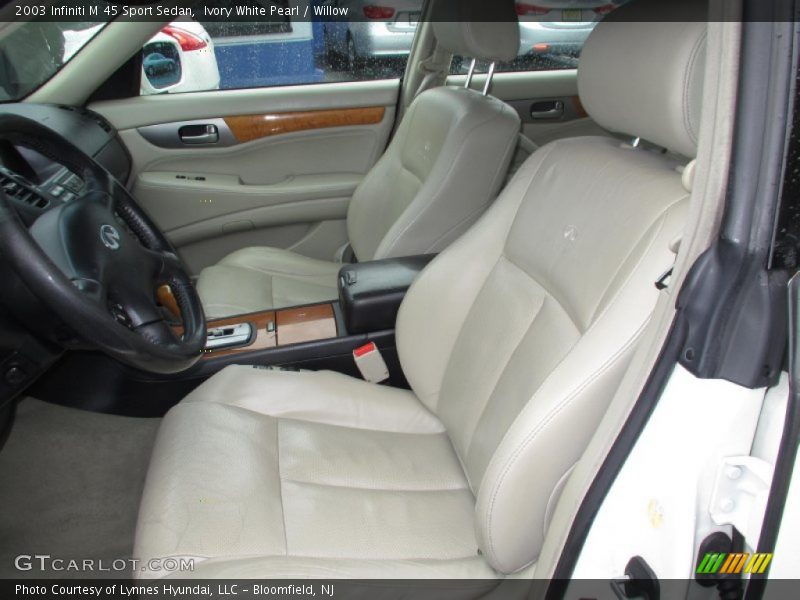 Ivory White Pearl / Willow 2003 Infiniti M 45 Sport Sedan