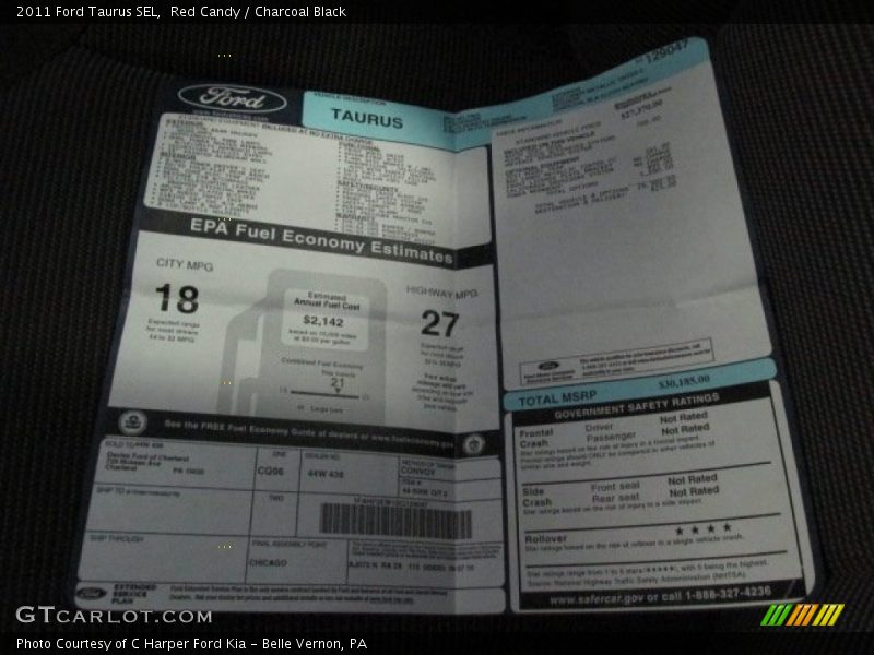 Red Candy / Charcoal Black 2011 Ford Taurus SEL