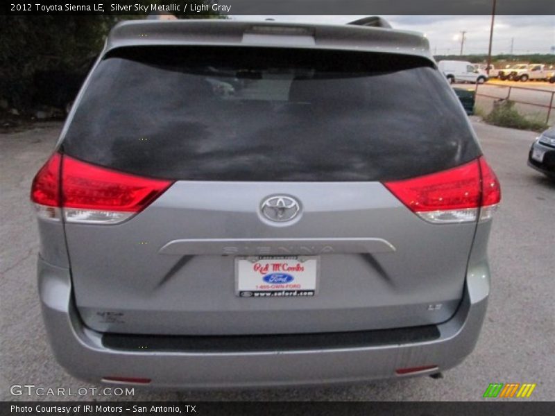 Silver Sky Metallic / Light Gray 2012 Toyota Sienna LE
