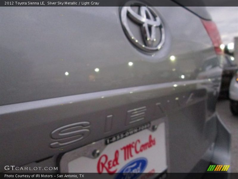 Silver Sky Metallic / Light Gray 2012 Toyota Sienna LE