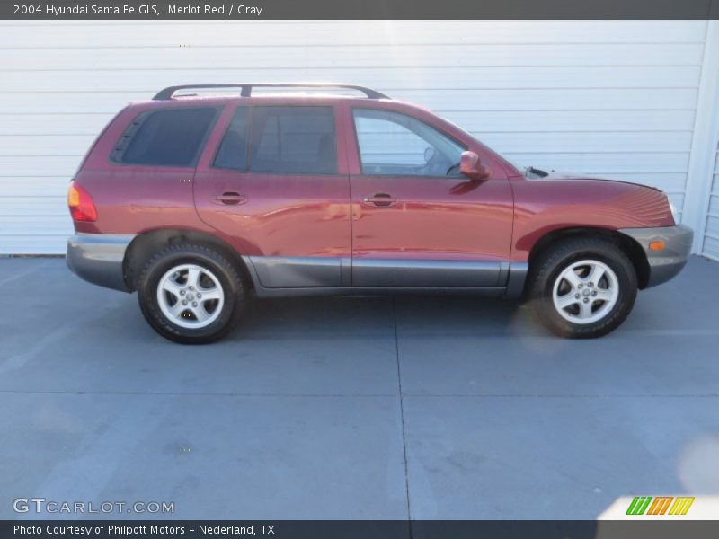 Merlot Red / Gray 2004 Hyundai Santa Fe GLS