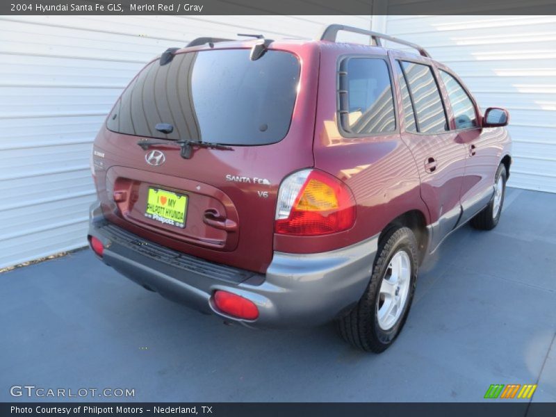 Merlot Red / Gray 2004 Hyundai Santa Fe GLS