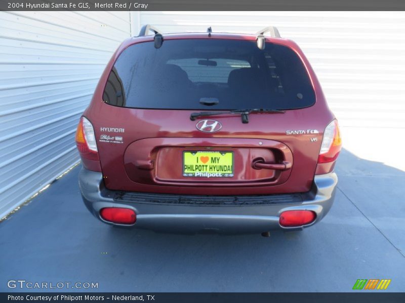 Merlot Red / Gray 2004 Hyundai Santa Fe GLS