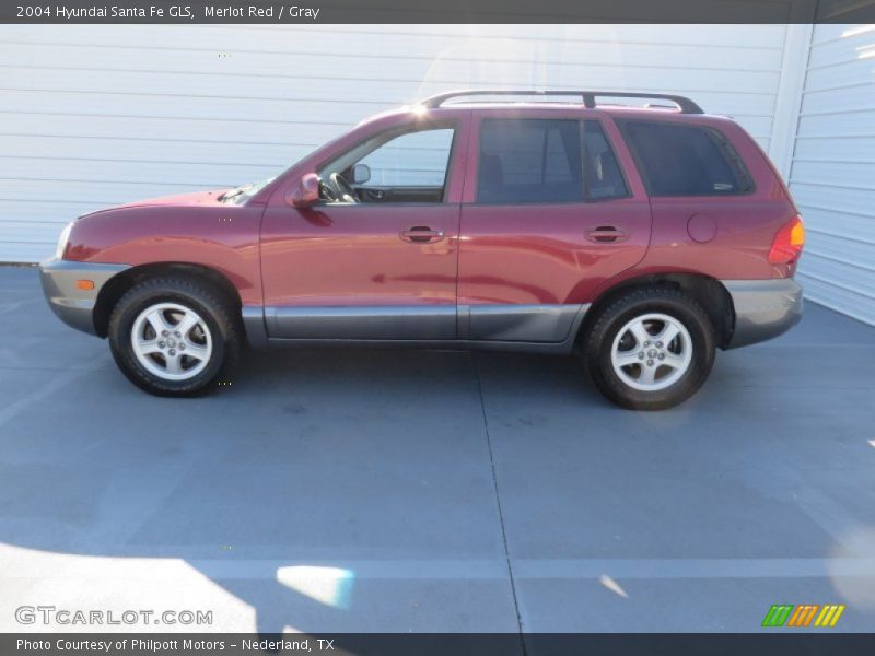 Merlot Red / Gray 2004 Hyundai Santa Fe GLS