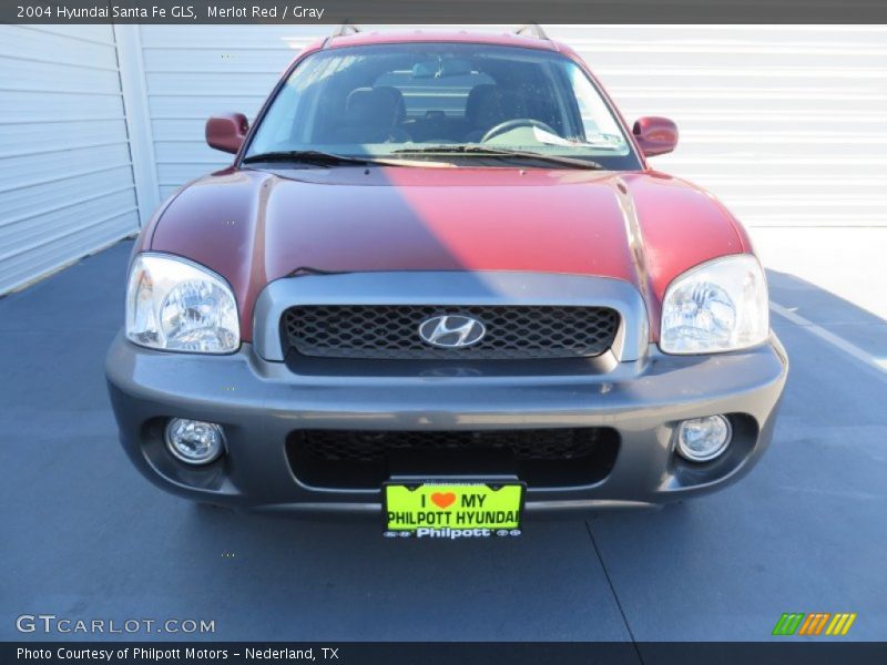 Merlot Red / Gray 2004 Hyundai Santa Fe GLS