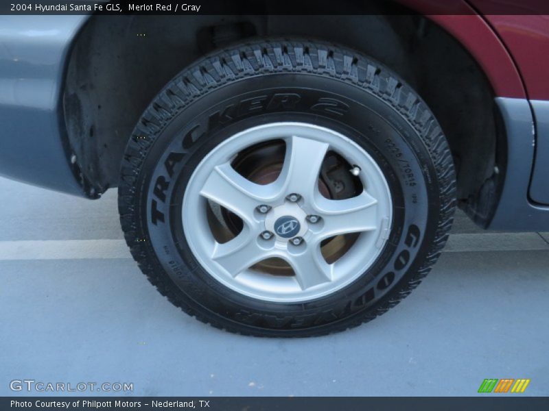 Merlot Red / Gray 2004 Hyundai Santa Fe GLS