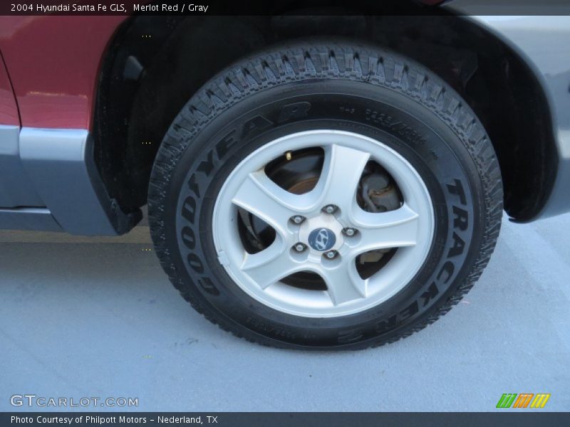 Merlot Red / Gray 2004 Hyundai Santa Fe GLS