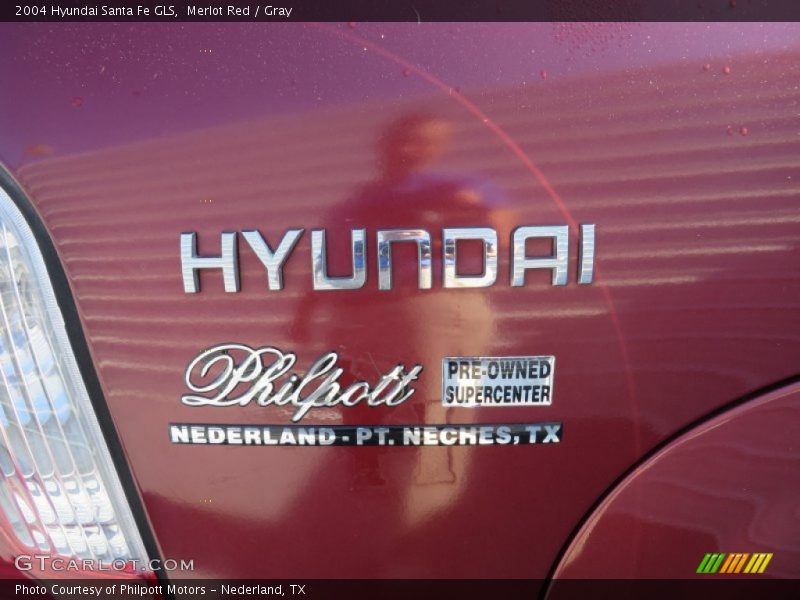 Merlot Red / Gray 2004 Hyundai Santa Fe GLS