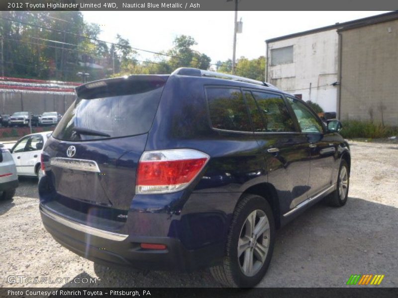 Nautical Blue Metallic / Ash 2012 Toyota Highlander Limited 4WD