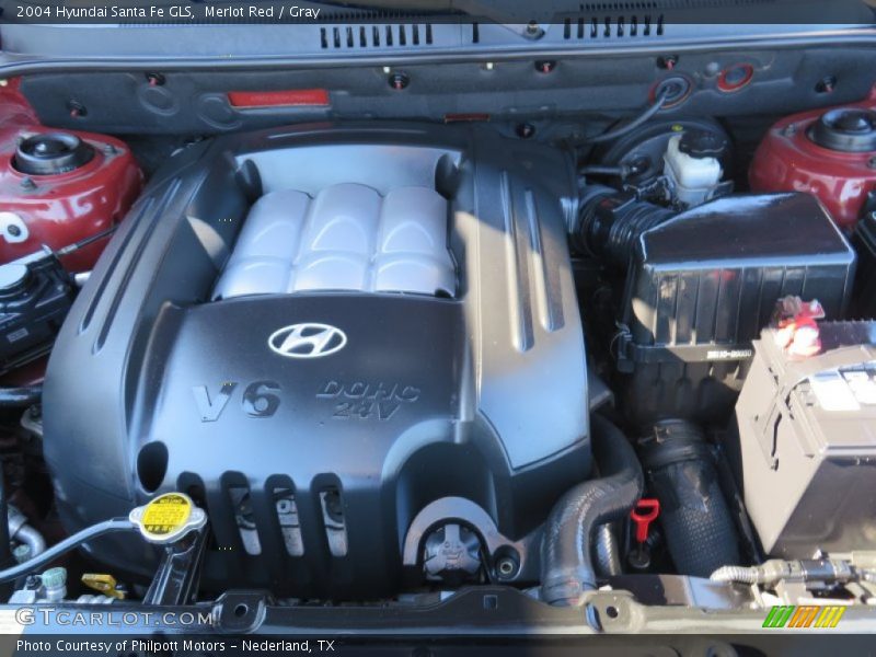 Merlot Red / Gray 2004 Hyundai Santa Fe GLS