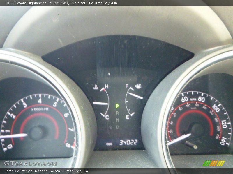 Nautical Blue Metallic / Ash 2012 Toyota Highlander Limited 4WD