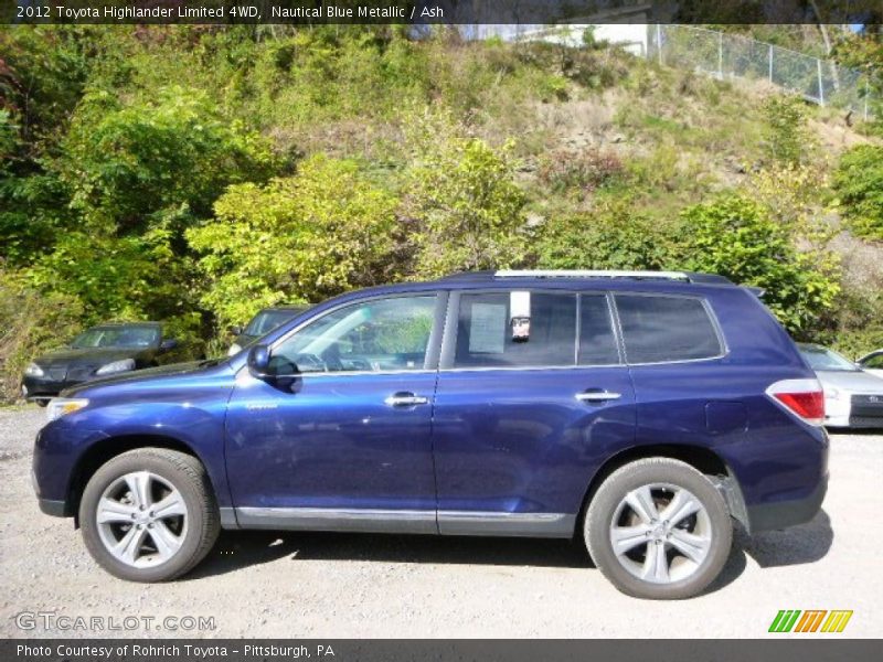 Nautical Blue Metallic / Ash 2012 Toyota Highlander Limited 4WD