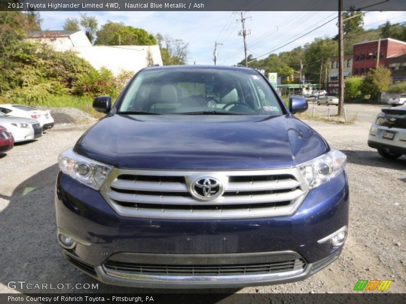 Nautical Blue Metallic / Ash 2012 Toyota Highlander Limited 4WD