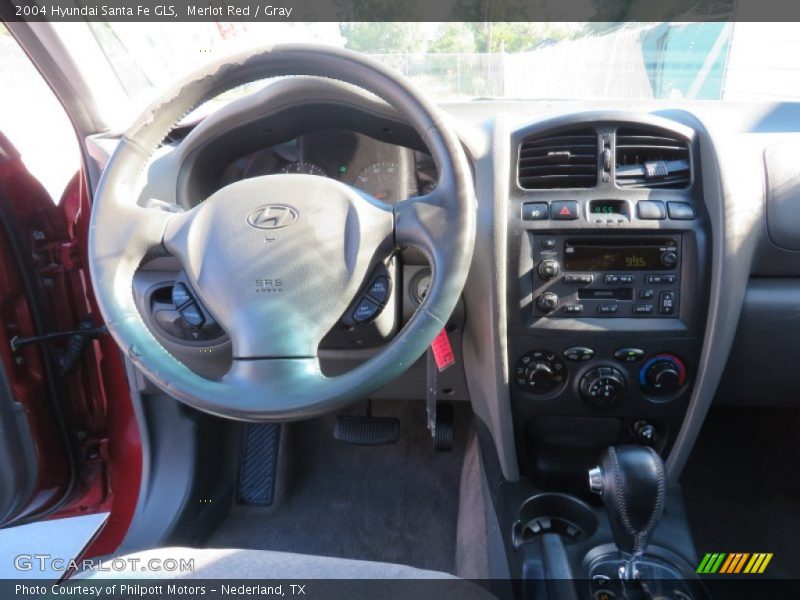 Merlot Red / Gray 2004 Hyundai Santa Fe GLS