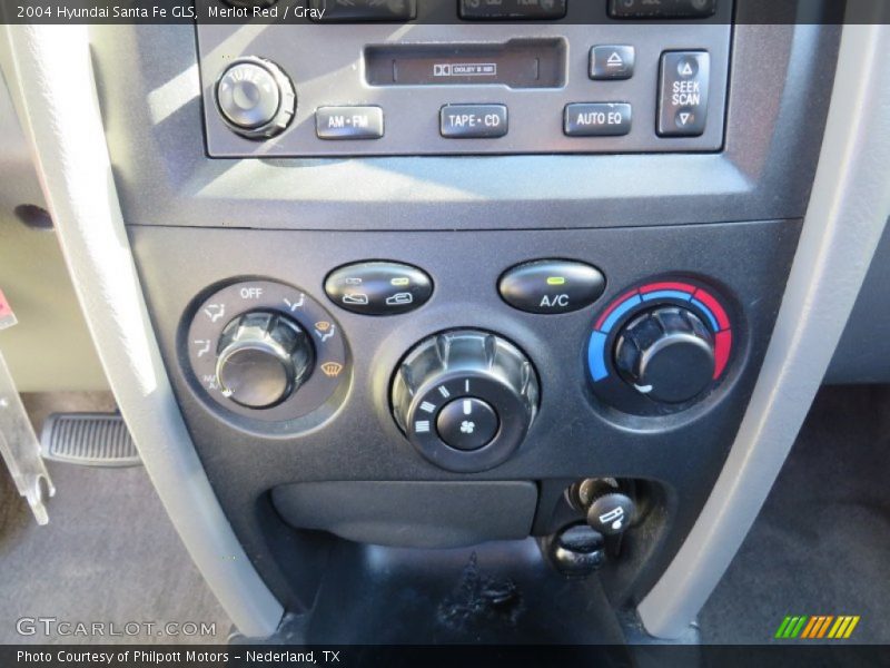 Merlot Red / Gray 2004 Hyundai Santa Fe GLS