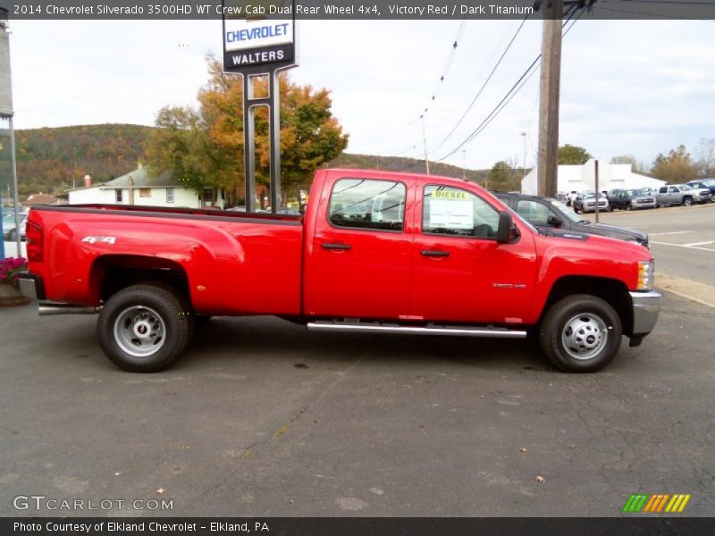 Victory Red / Dark Titanium 2014 Chevrolet Silverado 3500HD WT Crew Cab Dual Rear Wheel 4x4