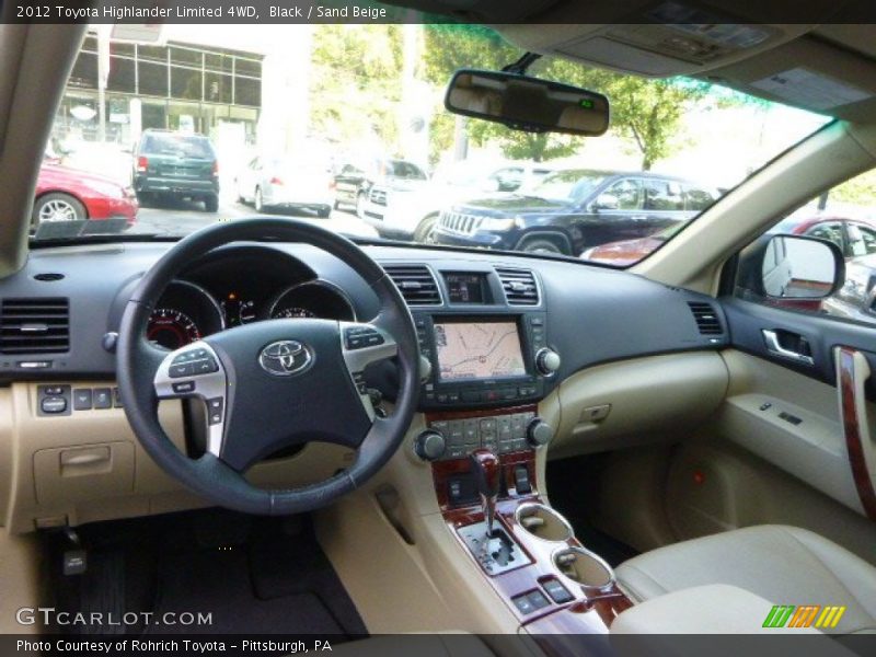 Black / Sand Beige 2012 Toyota Highlander Limited 4WD