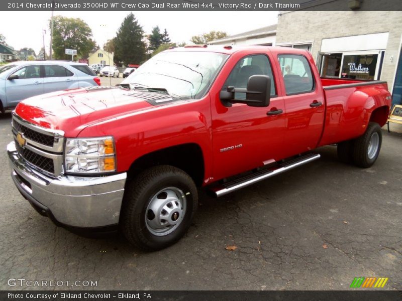 Victory Red / Dark Titanium 2014 Chevrolet Silverado 3500HD WT Crew Cab Dual Rear Wheel 4x4
