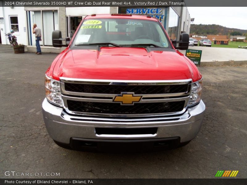 Victory Red / Dark Titanium 2014 Chevrolet Silverado 3500HD WT Crew Cab Dual Rear Wheel 4x4