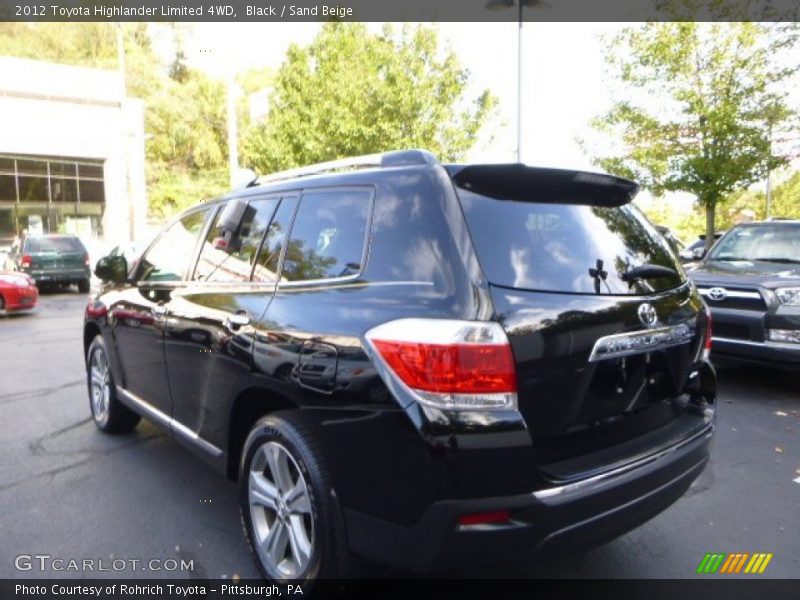 Black / Sand Beige 2012 Toyota Highlander Limited 4WD