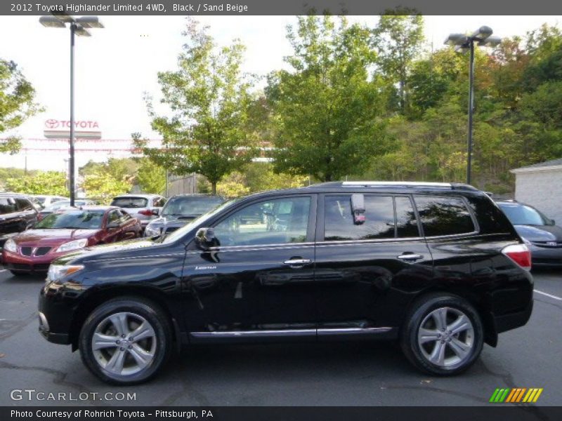 Black / Sand Beige 2012 Toyota Highlander Limited 4WD