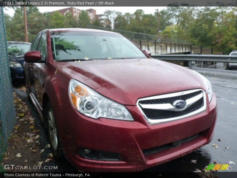 Ruby Red Pearl / Off-Black 2011 Subaru Legacy 2.5i Premium