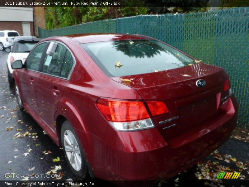 Ruby Red Pearl / Off-Black 2011 Subaru Legacy 2.5i Premium