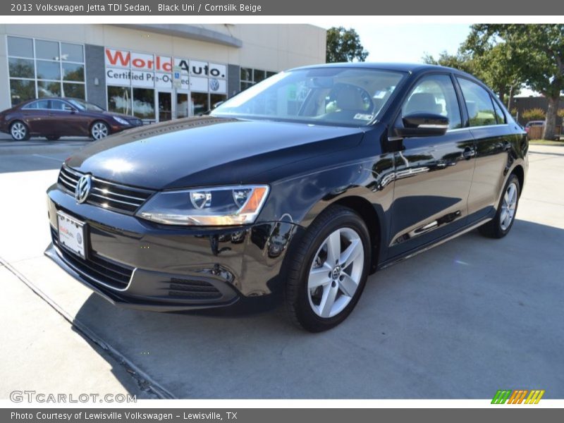 Black Uni / Cornsilk Beige 2013 Volkswagen Jetta TDI Sedan