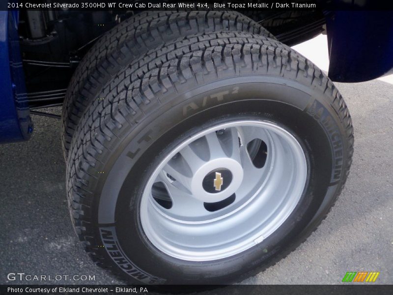Blue Topaz Metallic / Dark Titanium 2014 Chevrolet Silverado 3500HD WT Crew Cab Dual Rear Wheel 4x4