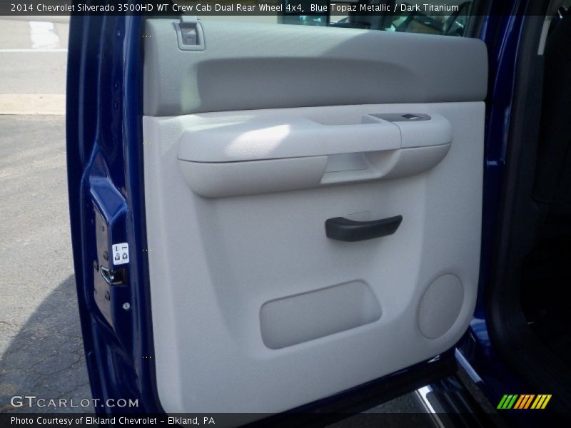 Blue Topaz Metallic / Dark Titanium 2014 Chevrolet Silverado 3500HD WT Crew Cab Dual Rear Wheel 4x4