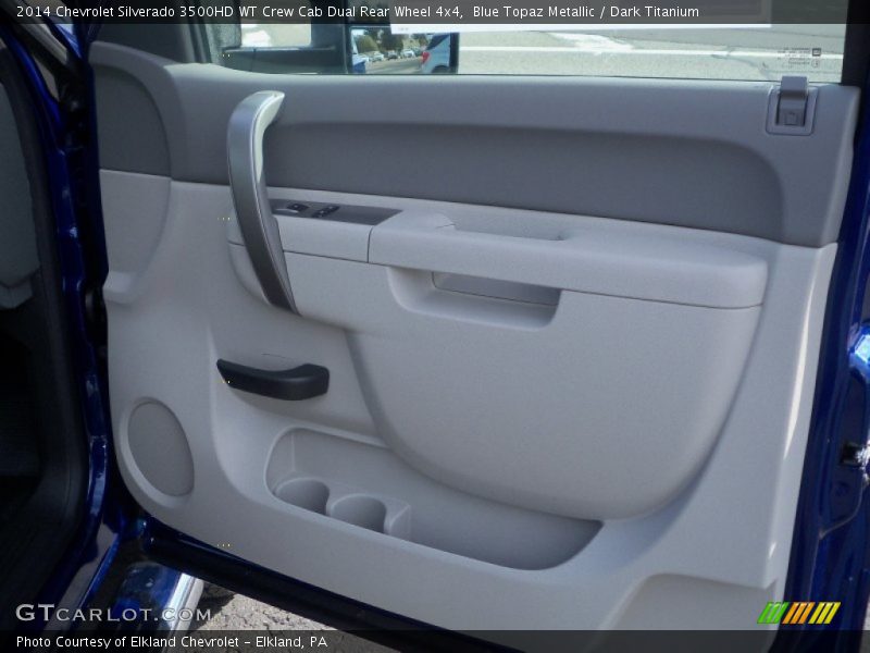 Blue Topaz Metallic / Dark Titanium 2014 Chevrolet Silverado 3500HD WT Crew Cab Dual Rear Wheel 4x4