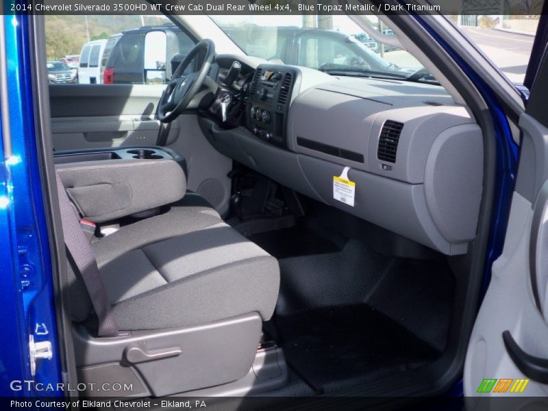 Blue Topaz Metallic / Dark Titanium 2014 Chevrolet Silverado 3500HD WT Crew Cab Dual Rear Wheel 4x4