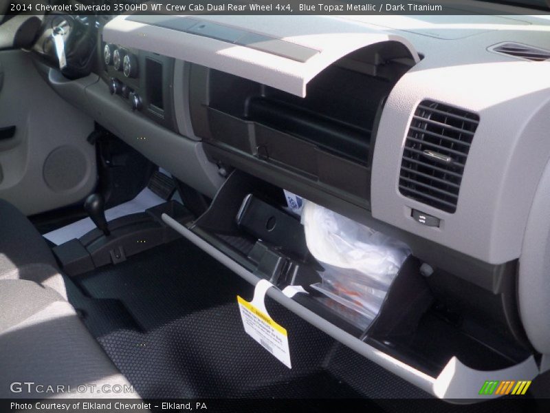 Blue Topaz Metallic / Dark Titanium 2014 Chevrolet Silverado 3500HD WT Crew Cab Dual Rear Wheel 4x4