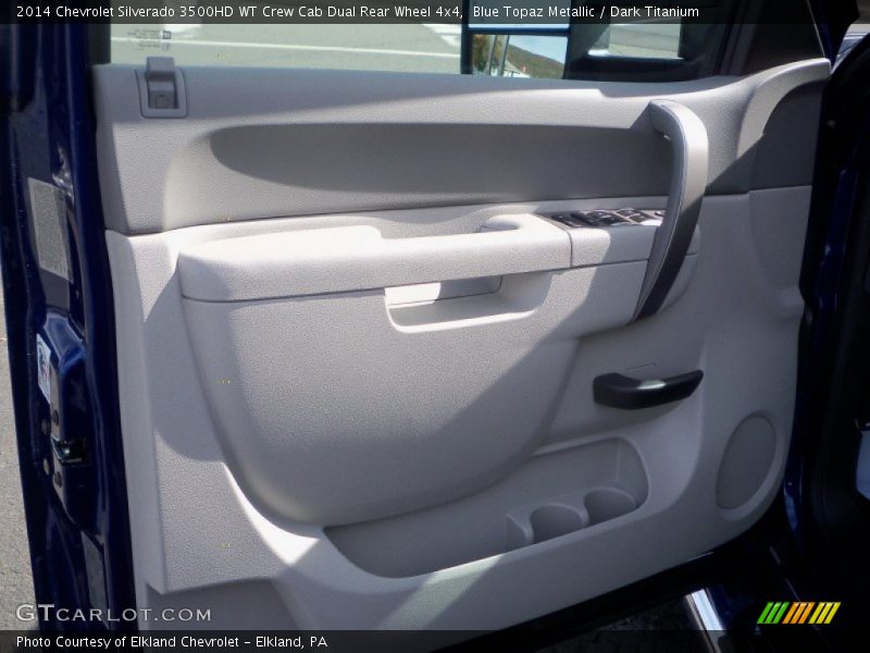 Blue Topaz Metallic / Dark Titanium 2014 Chevrolet Silverado 3500HD WT Crew Cab Dual Rear Wheel 4x4