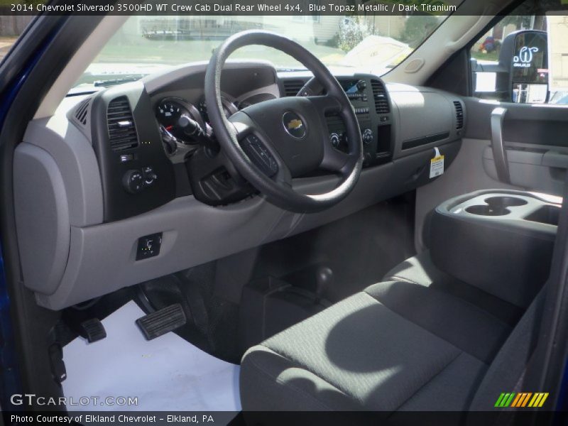 Blue Topaz Metallic / Dark Titanium 2014 Chevrolet Silverado 3500HD WT Crew Cab Dual Rear Wheel 4x4