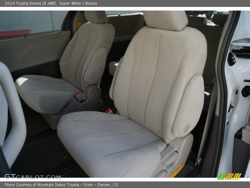 Rear Seat of 2014 Sienna LE AWD