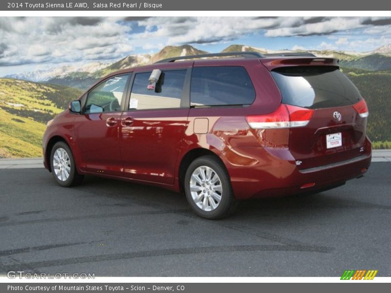Salsa Red Pearl / Bisque 2014 Toyota Sienna LE AWD