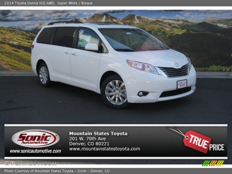 Super White / Bisque 2014 Toyota Sienna XLE AWD