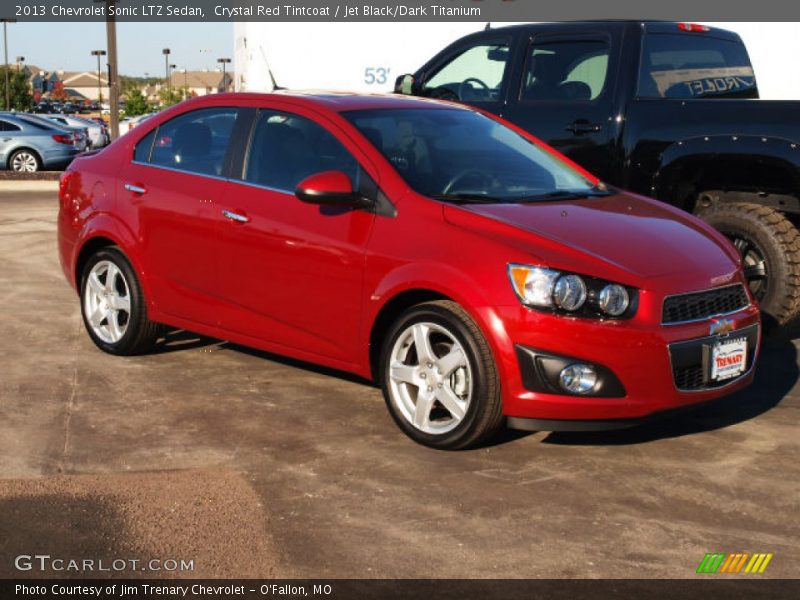 Crystal Red Tintcoat / Jet Black/Dark Titanium 2013 Chevrolet Sonic LTZ Sedan
