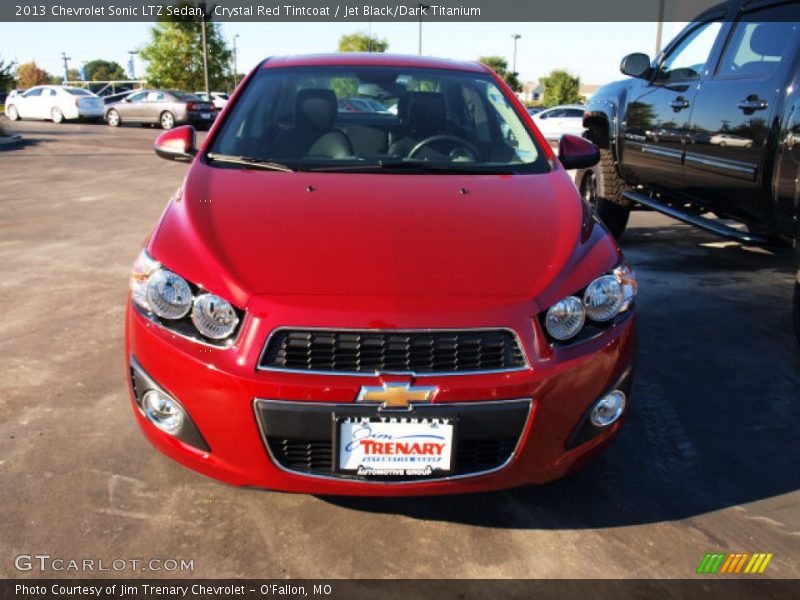 Crystal Red Tintcoat / Jet Black/Dark Titanium 2013 Chevrolet Sonic LTZ Sedan