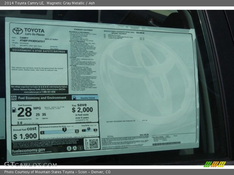 Magnetic Gray Metallic / Ash 2014 Toyota Camry LE